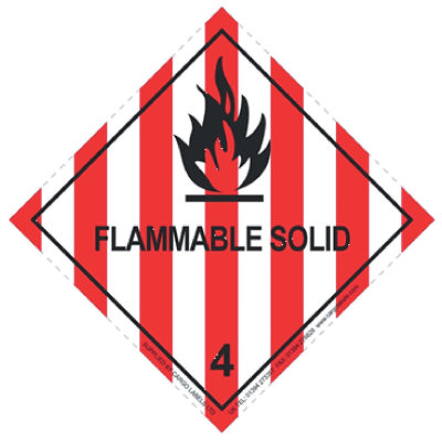 Transpal Flammable Solid Labels